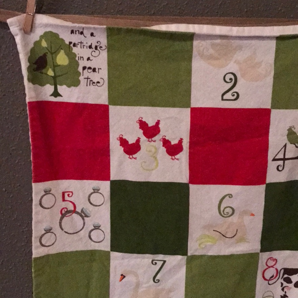 Crate & Barrel 12 Days Dish Towel - Picture 4 of 10